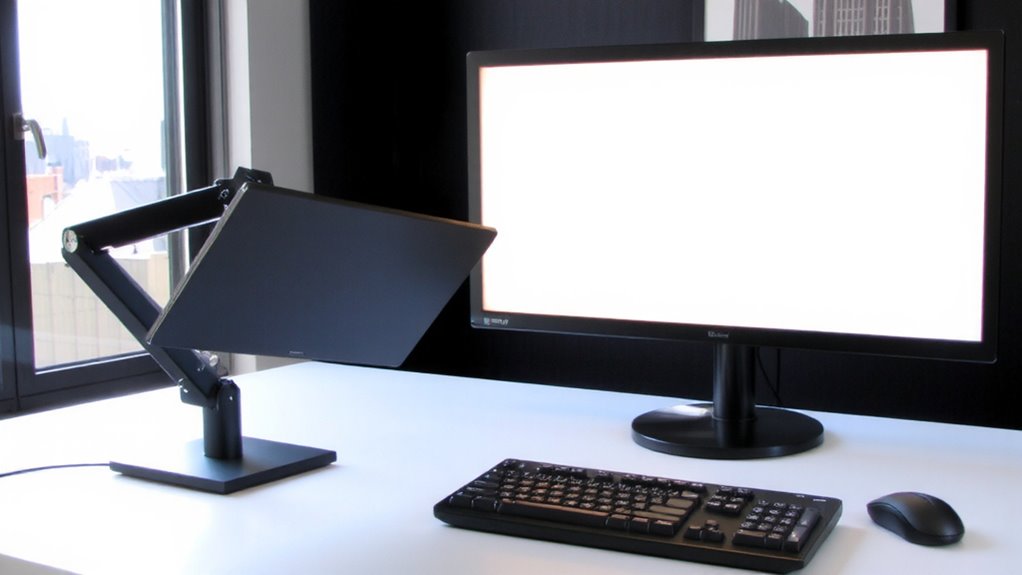 30 degree angled monitor setup