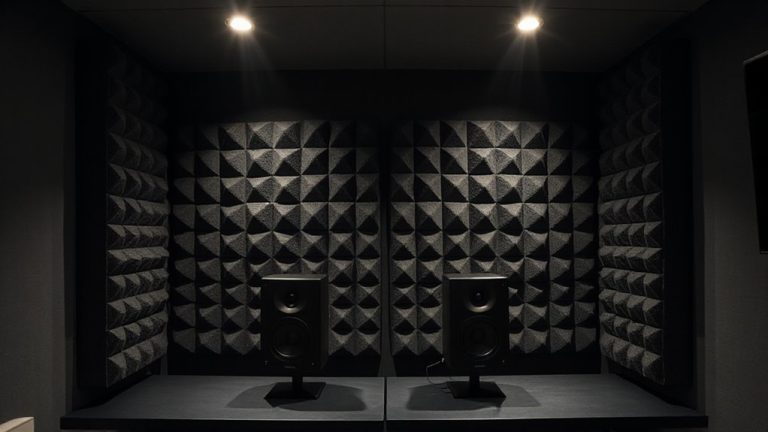 acoustic foam behind monitors