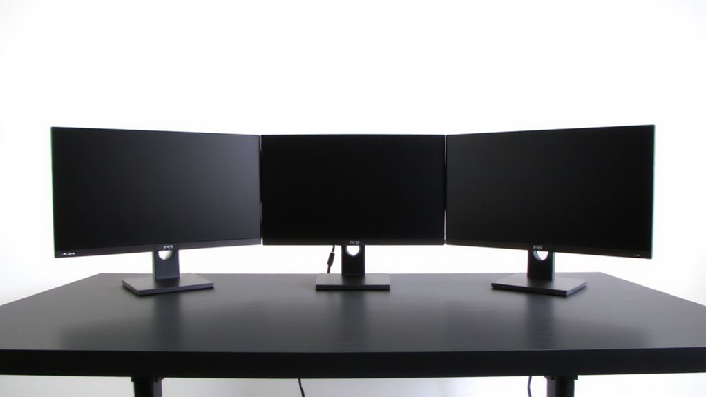 align monitors flush front edge