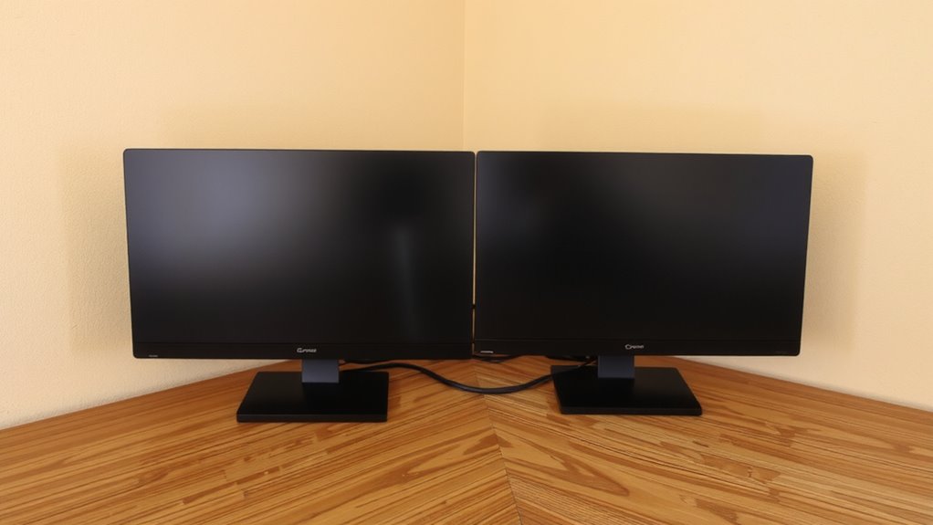 align monitors with desk
