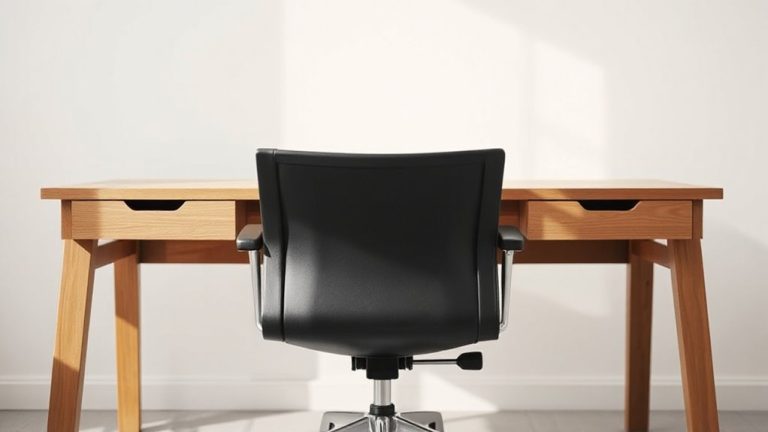 armrests at or below desk