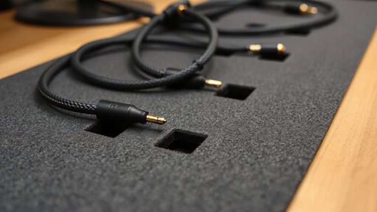 audio cables through mat