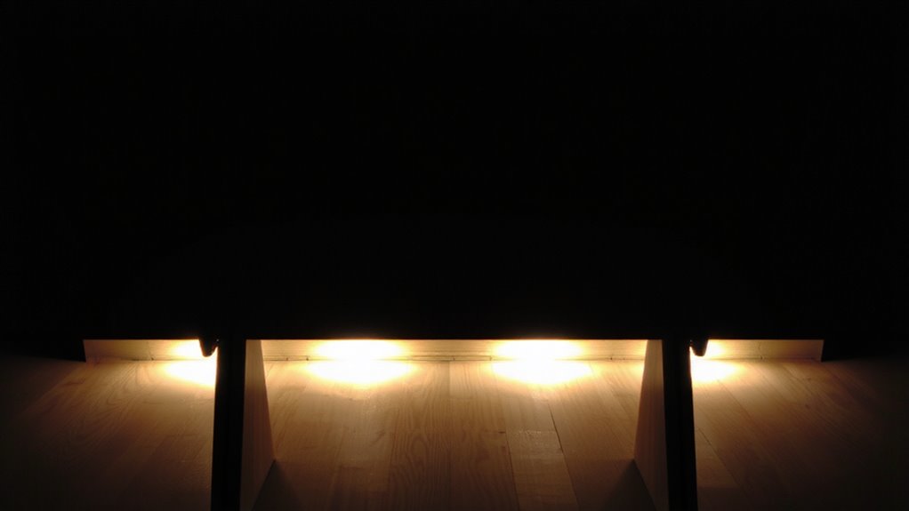 back edge downward facing leds