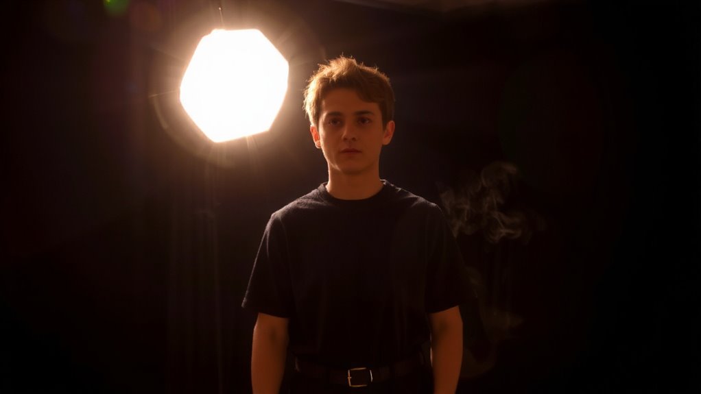 backlight behind and above