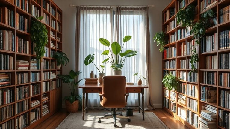 bookshelves and plants buffer
