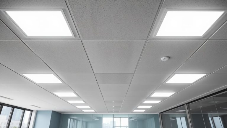 bright office ceiling lights