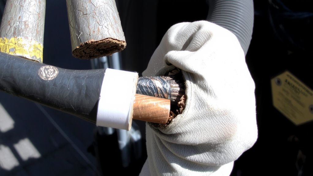 brittle insulation indicates overheating damage