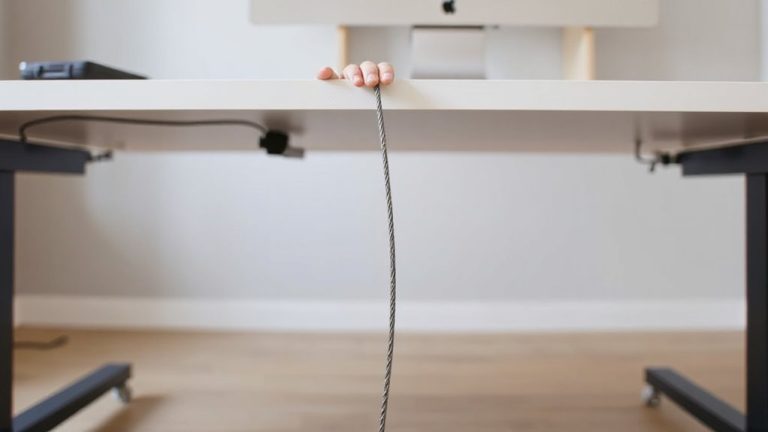 cable management without legroom interference