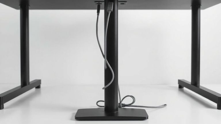 cable routing through desk frame