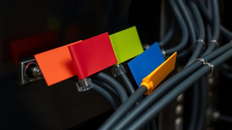 cable tagging with printed flags