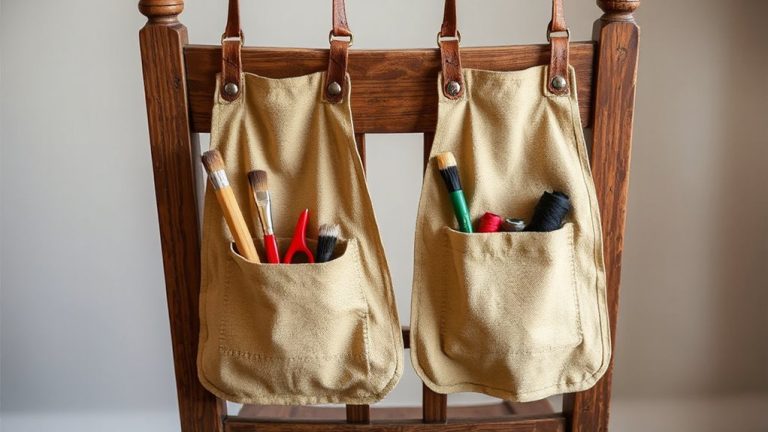 canvas aprons on chairs