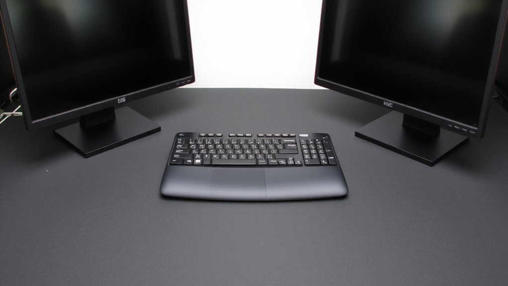 center monitor over keyboard