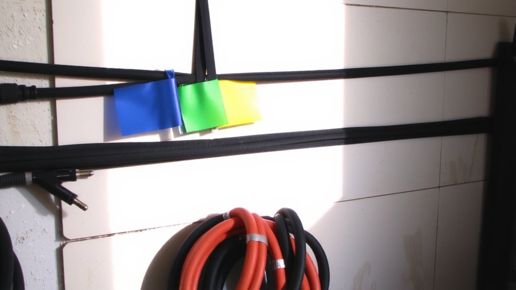 color code and route cables