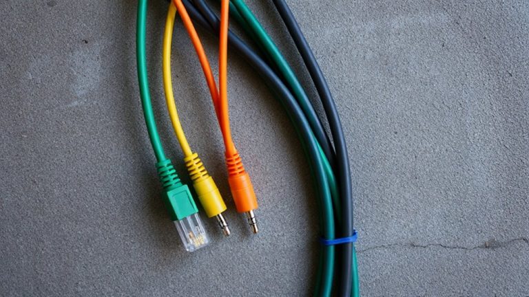color coordinated cables with ties