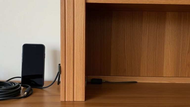 conceal cables behind bookshelf