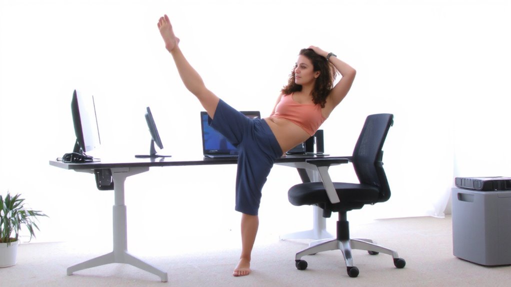 desk leg stretch routine