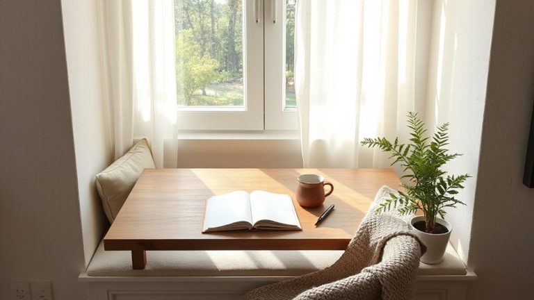 desk nook in window seat