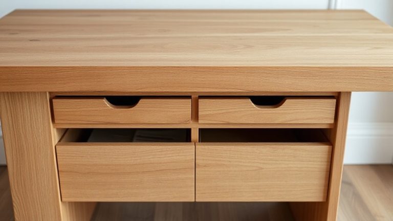 desk with under surface drawers