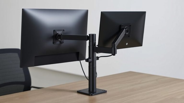 dual arm asymmetric monitor mounting