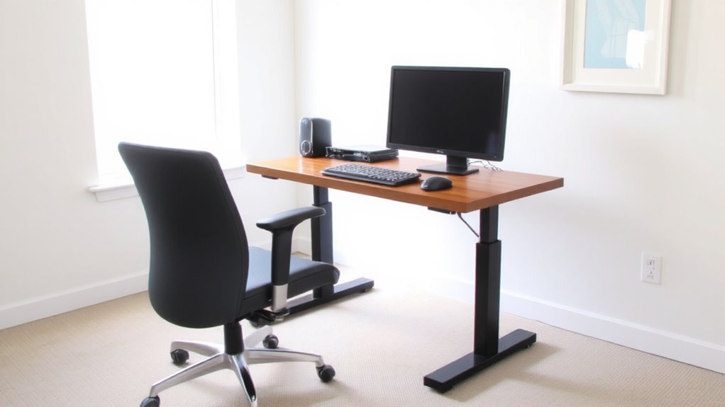 ergonomic chair and desk setup