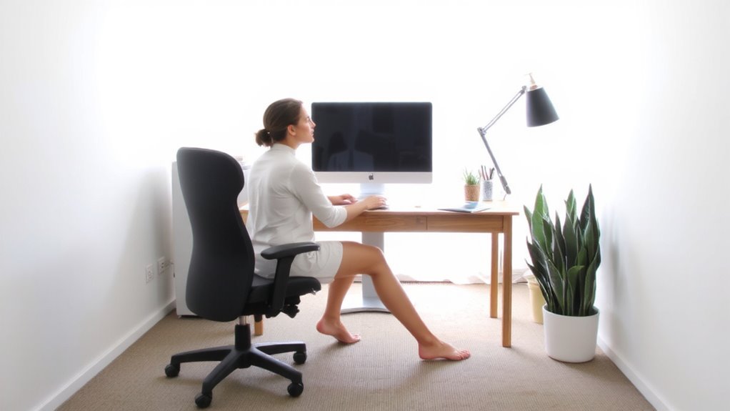ergonomic chair desk monitor setup