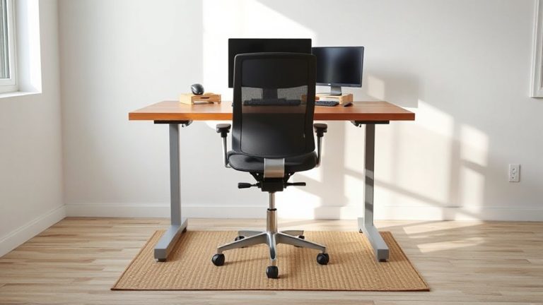 ergonomic desk seating setup