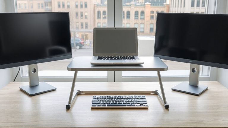 ergonomic laptop stand positioning