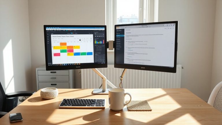 ergonomic multi monitor setup guidance