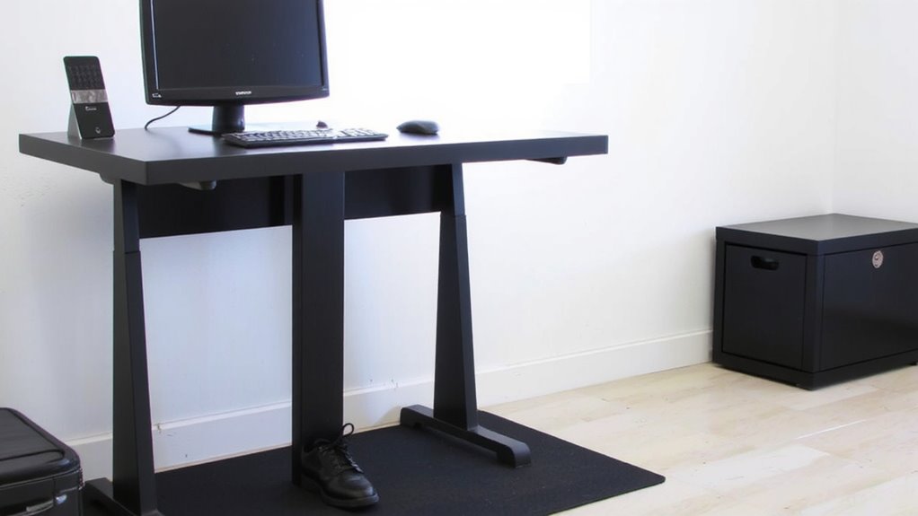 ergonomic standing desk setup