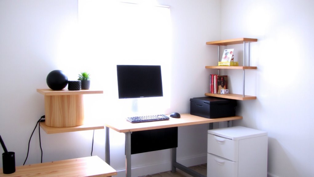ergonomic tiered desk design