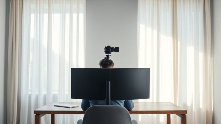 ergonomic video conferencing setup