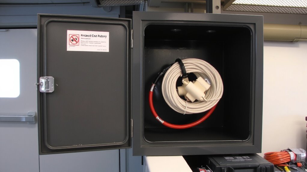 fireproof charging cable storage