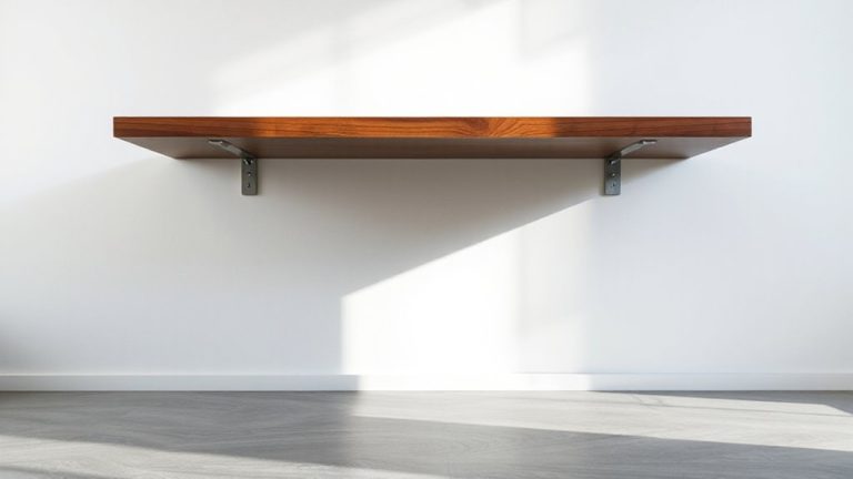 floating desk with hidden brackets