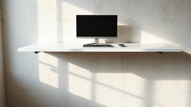 floating desk with hidden cables
