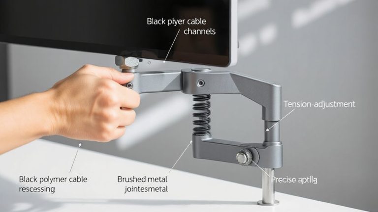gas spring monitor arm installation