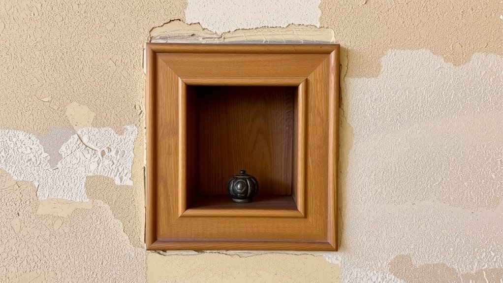 hand carved wood niche