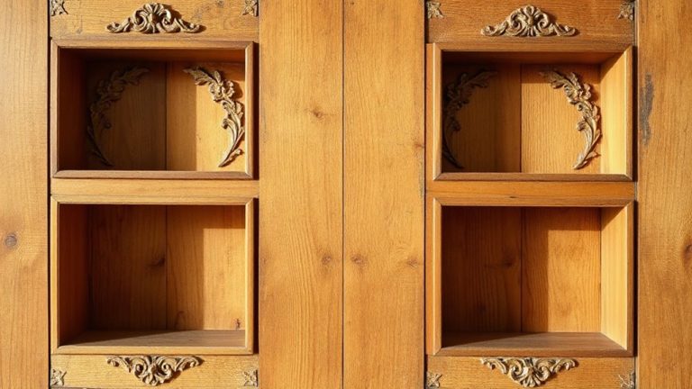 hand carved wooden wall niches