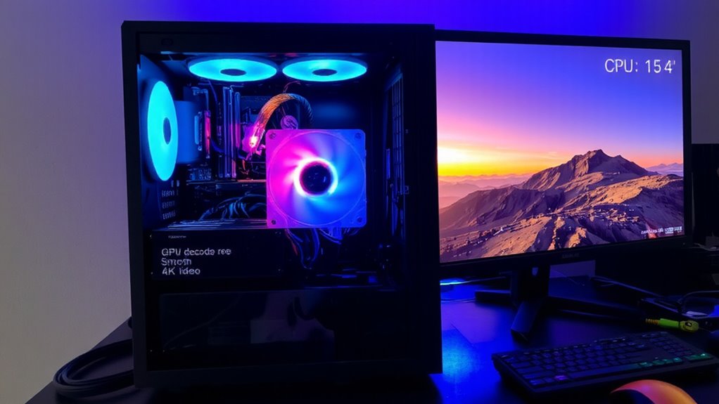hardware decoding lowers cpu load