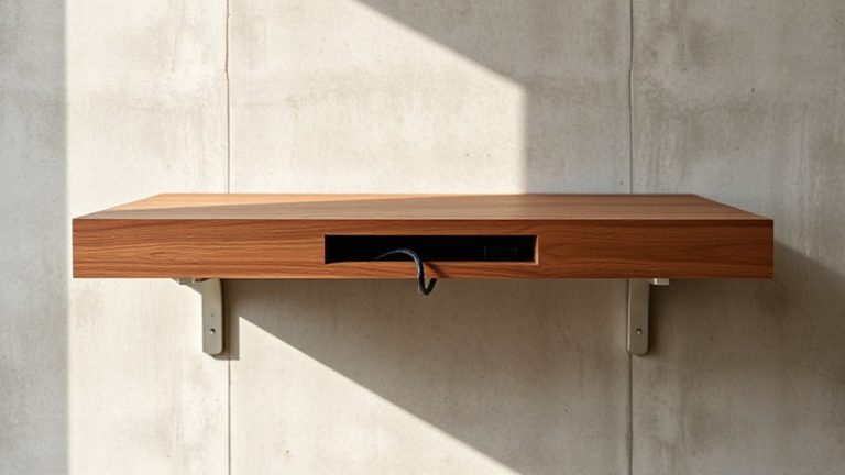 hidden cable channel beneath desk