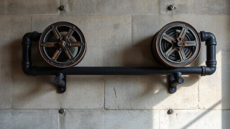 industrial pipe wall shelving