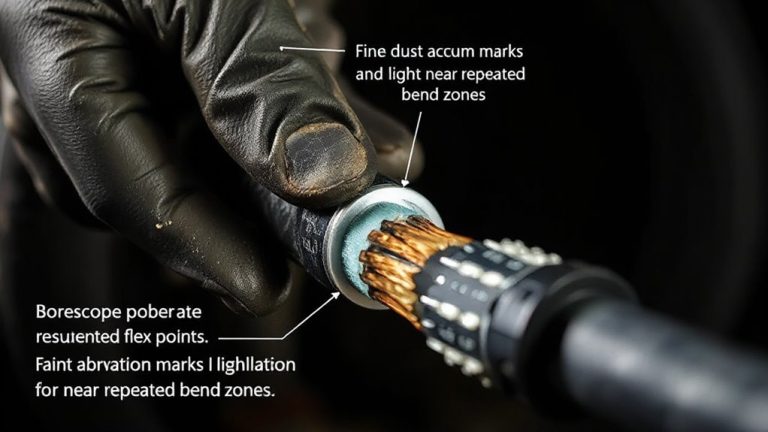 inspect cable flex dust wear