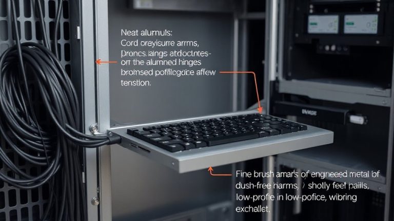 install cord arms behind tray