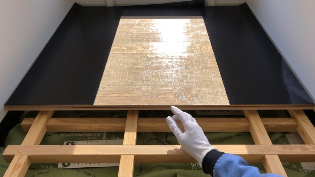 install high density underlayment for noise reduction