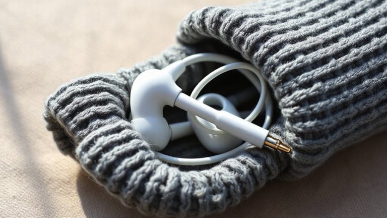 knitted cable organizers for audio cables
