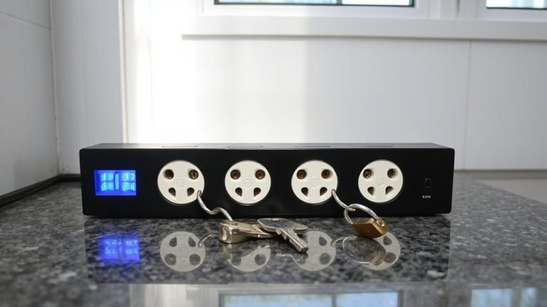 lockable surge protector outlets