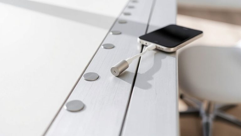 magnetic snap desk rails