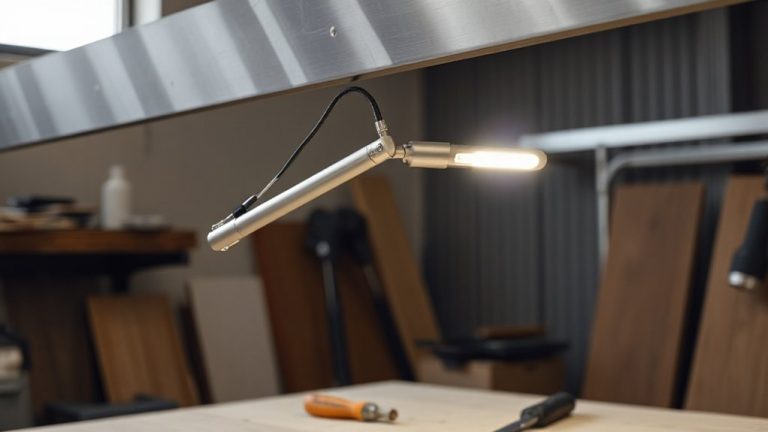 magnetic task lighting installation