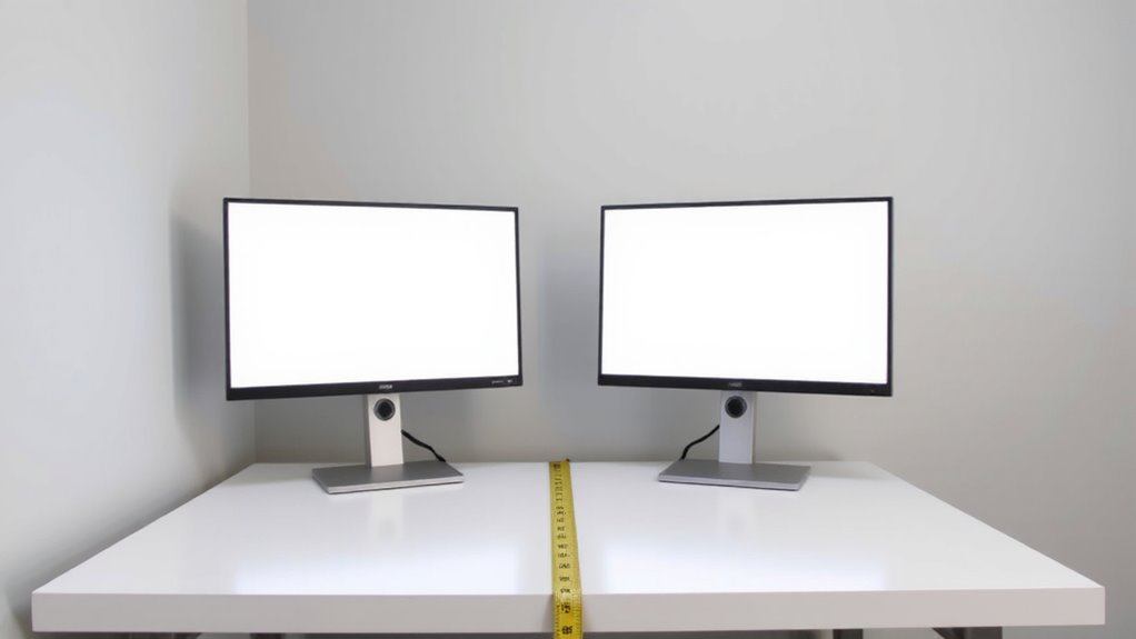 measure desk and wall
