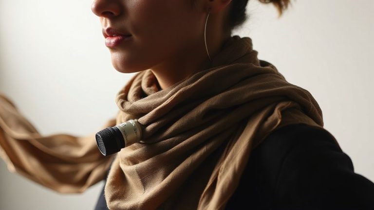 mic placement avoiding fabric noise