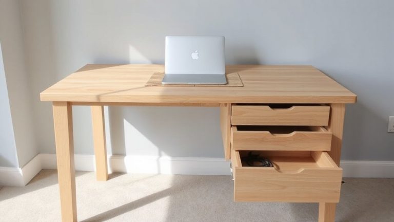 minimalist desk with hidden cable management